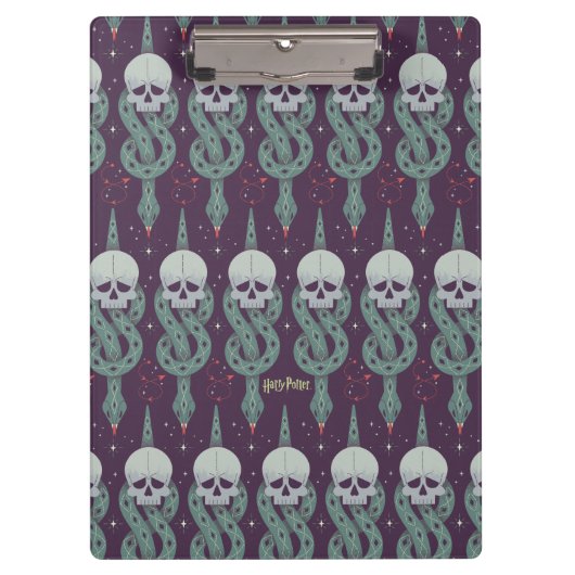 Dunkles geometrisches Zeichenmuster Klemmbrett (Vorderseite)