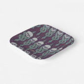 Dunkles geometrisches Zeichenmuster Pappteller (Gewinkelt)