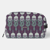 Dunkles geometrisches Zeichenmuster Waschbeutel (Rückseite)