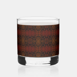 Dunkles gestreiftes burgunder Muster Whiskyglas