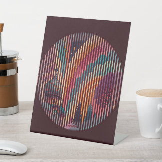 Dunkles gestreiftes Kreis-Podest-Schild – Anpassba Sockelschild