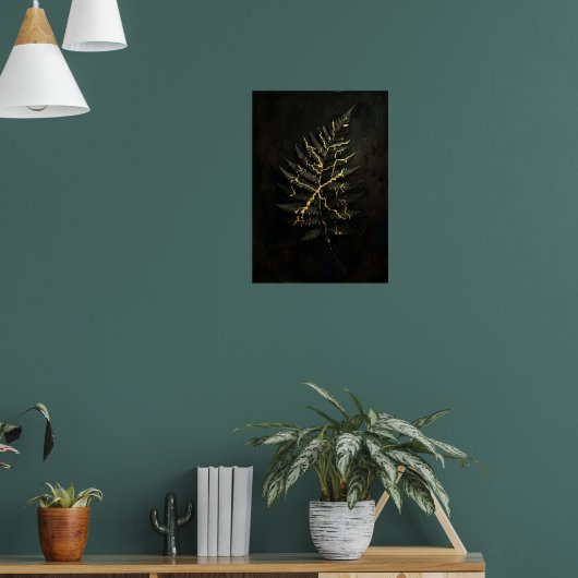 Dunkles Gold Botanical Zweig Poster (Wohnzimmer 1)