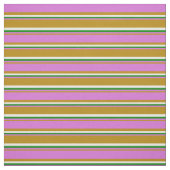 Dunkles Goldenrod, Orchid, Grün & Weiß Muster Stoff (Muster)