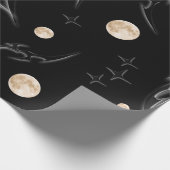 Dunkles Gothic-Mond- und Stern-Verpackungspapier Geschenkpapier (Ecke)