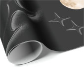 Dunkles Gothic-Mond- und Stern-Verpackungspapier Geschenkpapier (Rolleneckpunkt)