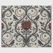 Dunkles Gothic-Rosen-Muster (1) Geschenkpapier (Flach)
