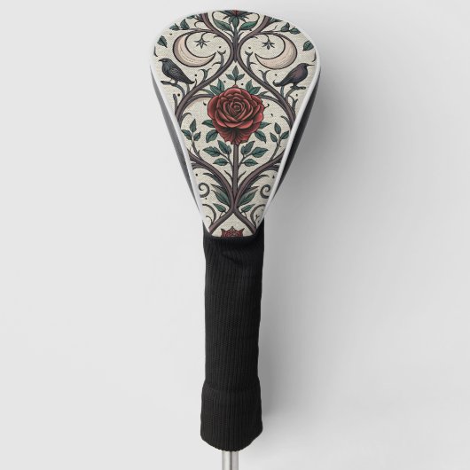 Dunkles Gothic-Rosen-Muster (1) Golf Headcover (Vorderseite)