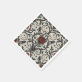 Dunkles Gothic-Rosen-Muster (1) Serviette (Ecke)