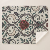 Dunkles Gothic-Rosen-Muster (1) Sherpadecke (Vorderseite (Horizontal))