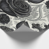Dunkles Gothic-Rosen-Muster (2) Geschenkpapier (Ecke)