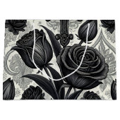 Dunkles Gothic-Rosen-Muster (2) Große Geschenktüte (Vorderseite)