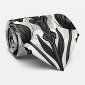 Dunkles Gothic-Rosen-Muster (2) Krawatte (Gerollt)