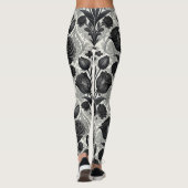 Dunkles Gothic-Rosen-Muster (2) Leggings (Rückseite)