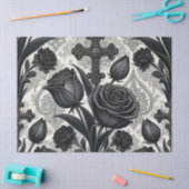 Dunkles Gothic-Rosen-Muster (2) Seidenpapier (Basteln)