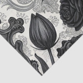 Dunkles Gothic-Rosen-Muster (2) Seidenpapier (Detail)