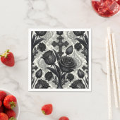 Dunkles Gothic-Rosen-Muster (2) Serviette (Beispiel)
