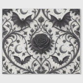 Dunkles Gothic-Rosen-Muster (3) Geschenkpapier (Flach)