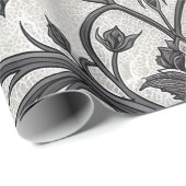 Dunkles Gothic-Rosen-Muster (3) Geschenkpapier (Rolleneckpunkt)