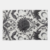Dunkles Gothic-Rosen-Muster (3) Geschirrtuch (Horizontal)