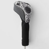 Dunkles Gothic-Rosen-Muster (3) Golf Headcover (angewinkelt)