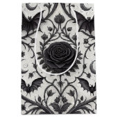 Dunkles Gothic-Rosen-Muster (3) Mittlere Geschenktüte (Vorderseite)