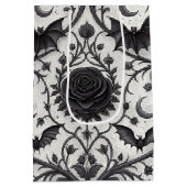 Dunkles Gothic-Rosen-Muster (3) Mittlere Geschenktüte (Rückseite)