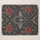 Dunkles Gothic-Rosen-Muster (4) Sherpadecke (Vorderseite (Horizontal))