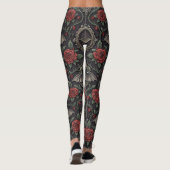 Dunkles Gothic-Rosenmuster (4) Leggings (Rückseite)