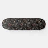 Dunkles gothisches botanisches Distel-Nahtlosmuste Skateboard (Horizontal)