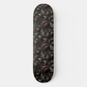 Dunkles gothisches botanisches Distel-Nahtlosmuste Skateboard (Vorderseite)
