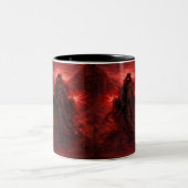 Dunkles Gottessymbol Gothic Fantasy  Zweifarbige Tasse (Mittel)