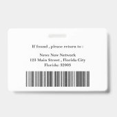 Dunkles Grau & White Press Pass Abzeichen Ausweis (Rückseite)