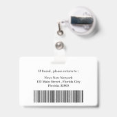 Dunkles Grau & White Press Pass Abzeichen Ausweis (Rückseite mit Ausziehbar)