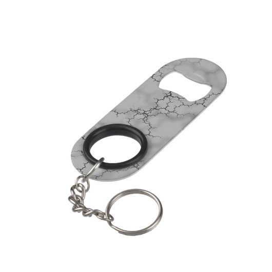 Dunkles graues Marmormuster Mini Flaschenöffner (Rückseite Schrägansicht)