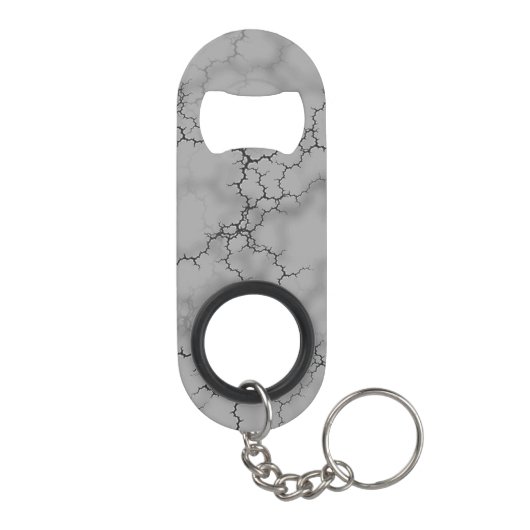 Dunkles graues Marmormuster Mini Flaschenöffner (Rückseite)