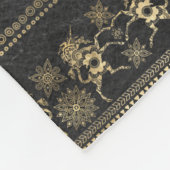 Dunkles Graues und goldenes Bohemisches Einhornmus Fleecedecke (Ecke)