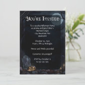 Dunkles Graveyard-Halloween-Party Einladung (Stehend Vorderseite)