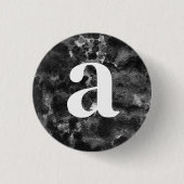 Dunkles Grunge-Abstraktes Schwarz-Marmor-Design Button (Vorderseite)