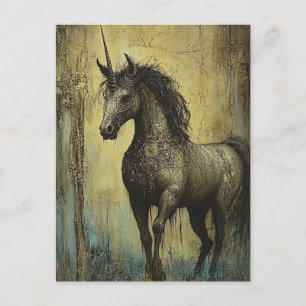 Dunkles Grunge-Einhorn Postkarte