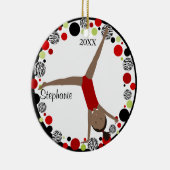 Dunkles Haargymnast-rotes, schwarzes u. grünes Keramik Ornament (Rechts)