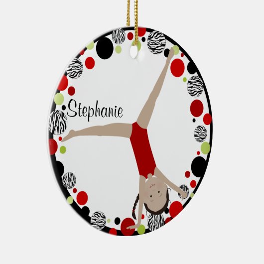 Dunkles Haargymnast-rotes, schwarzes u. grünes Keramikornament (Rechts)