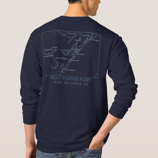 Dunkles Hafen Aransas Diagramm, T-Shirt (Rückseite)