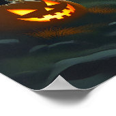 Dunkles Halloween Night Spooky Graveyard Landschaf Poster (Ecke)