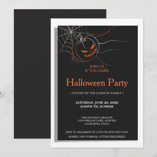 Dunkles Halloween-Party Einladung (Vorne/Hinten)