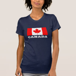 Dunkles Hemd mit Kanada-Flagge   Kanadisches Ahorn T-Shirt
