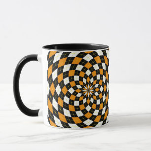 Dunkles Herbst-Argylemuster Tasse