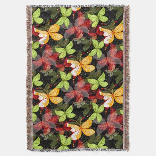 Dunkles Herbst-Muster Decke (Vorderseite Vertikal)