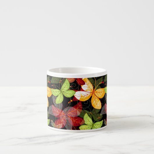 Dunkles Herbst-Muster Espressotasse (Vorderseite)