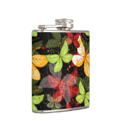 Dunkles Herbst-Muster Flachmann (Rechts)