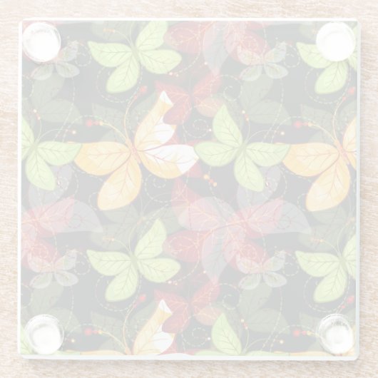 Dunkles Herbst-Muster Glasuntersetzer (Rückseite)